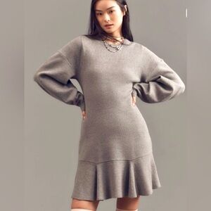 Anthropologie Gray Long Sleeve Dress